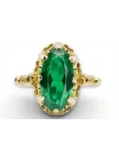 Vintage Schmuck Ring Smaragd 14 Karat Gelbgold vrc134y